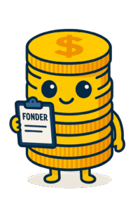 Spara smartast maskot håller i ett anteckningsblock det står fonder på