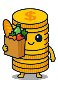 Spara smartast maskot är och handlar mat för att spara pengar