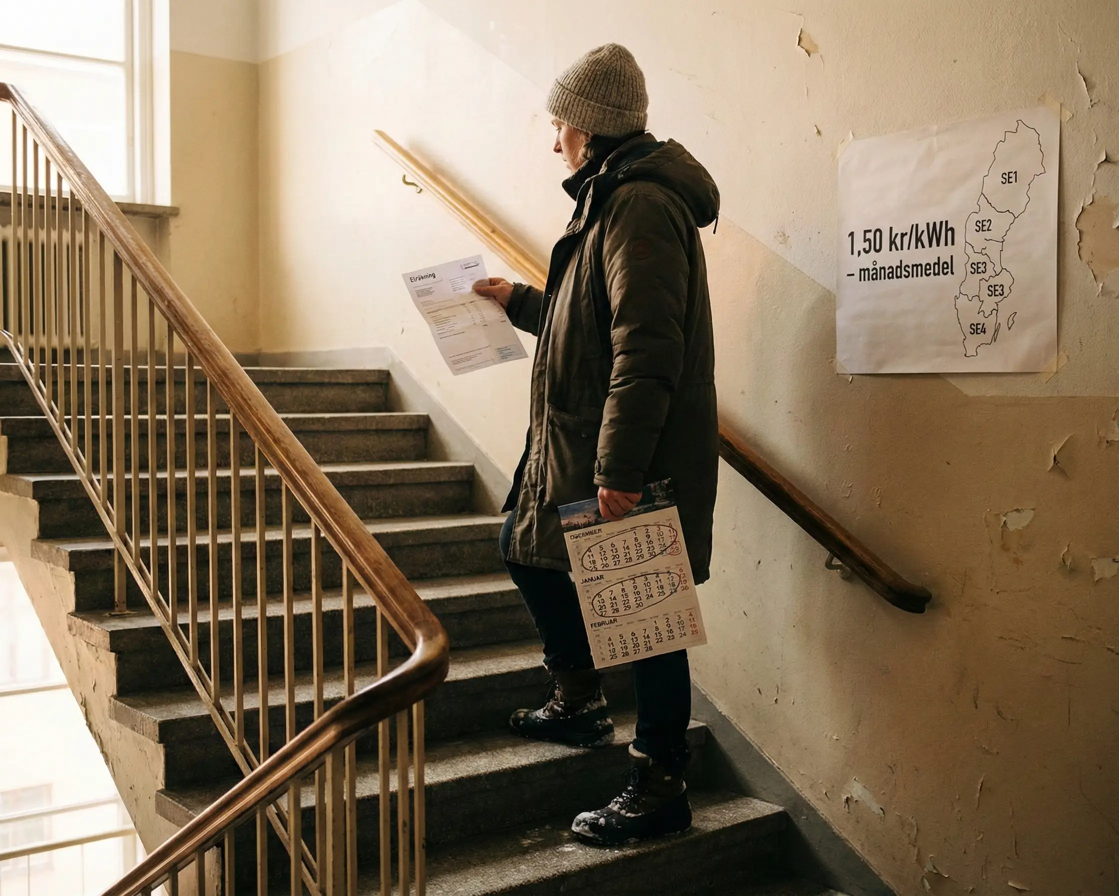 Person läser om elstöd och högkostnadsskydd för el 2026.